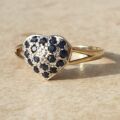 Sapphire Adorned Heart Ring in 9ct Gold.