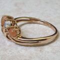 Rainbow and Peach Moonstone Ring in 9ct Gold.