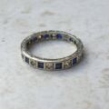 Sapphire and Spinel Full Eternity Ring in 9ct Gold, a UK M or a US 6 1/2