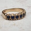 Blue Sapphire Stacking Eternity Band in 9ct Gold,  a UK K 1/2 or a US 5 3/4.