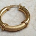 Satin and Matt Hoop Earrings in 9ct Gold