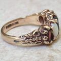Chunky Opal and Garnet Ring in 9ct Gold, a UK L 1/2 or a US 6 1/4