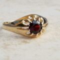 Bold Claw Set Garnet Ring in 9ct Gold, a UK S or a US 9 1/4.