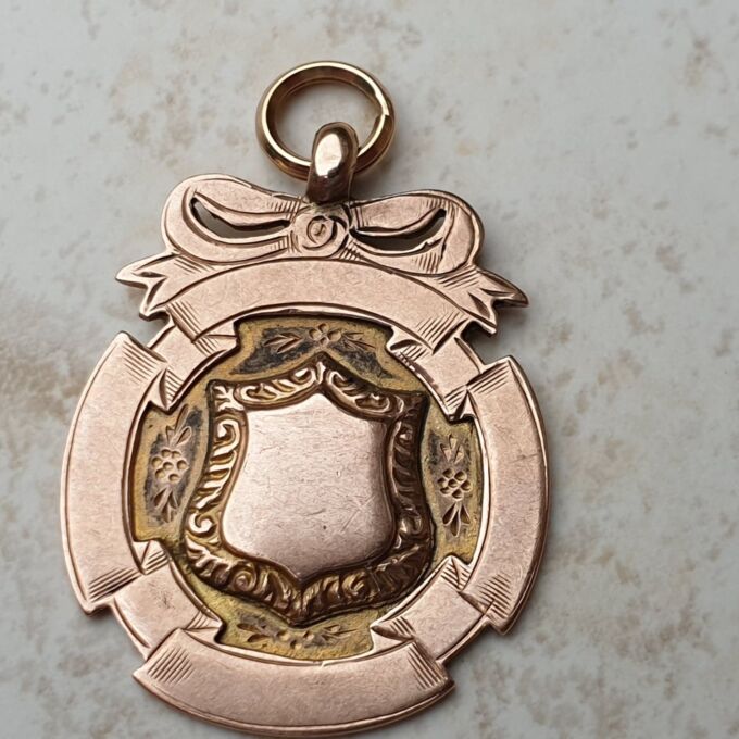 Antique Engraved Medallion in 9ct Rose Gold
