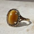 Tigers Eye Ring in 9ct Gold, a UK M 1/2 or a US 6 3/4.