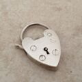 Vintage Plain Heart Padlock in Silver