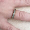 Blue Paste Half Eternity Stacking Band in 9ct Gold,  a UK M 1/2 or a US 6 3/4.
