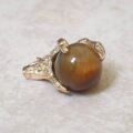 Eagle or Dragon Claw Pendant with Tigers Eye Ball, in 9ct Gold