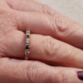 Sapphire & CZ Half Eternity Ring in 9ct Gold, a UK O or a US 7 1/2.