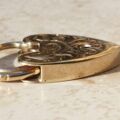 Engraved Heart Padlock in 9ct Gold