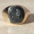 Hematite Centurion Ring in 9ct Gold,  a UK size T or a US 10.