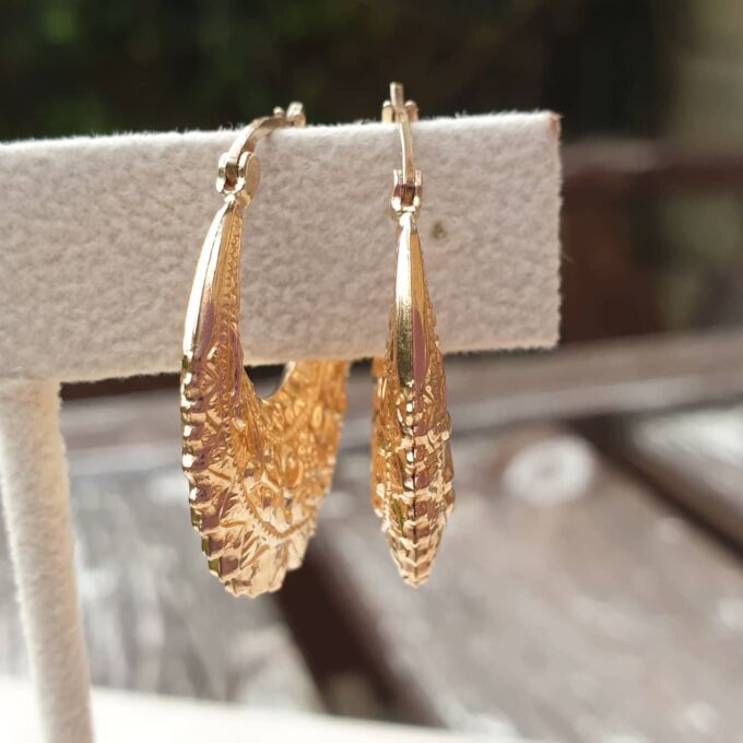 Gypsy Creole Hoop Earrings in 9ct Gold