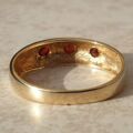 Three Stone Garnet Ring in 9ct Gold,  a UK O or a US 7 1/2.