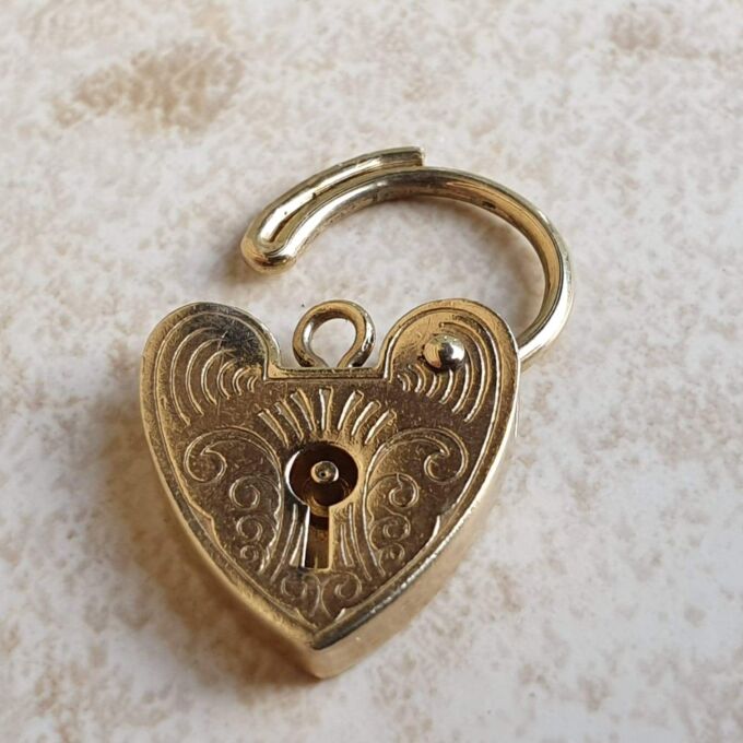 Small Engraved Working Padlock in 9ct Gold