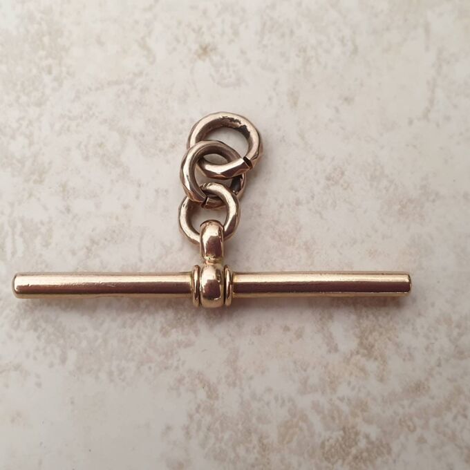 Plain T Bar Pendant Fob in 9ct Rose Gold
