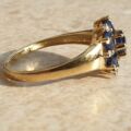 Tanzanite And Diamond Cluster Ring in 9ct Gold,  a UK J 1/2 or a US 5 1/4.