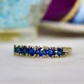 Blue Stone Stacking Band in 9ct Gold.