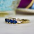 Blue Stone Stacking Band in 9ct Gold.