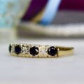 Sapphire and Diamond Stacking Ring in 9ct Gold.