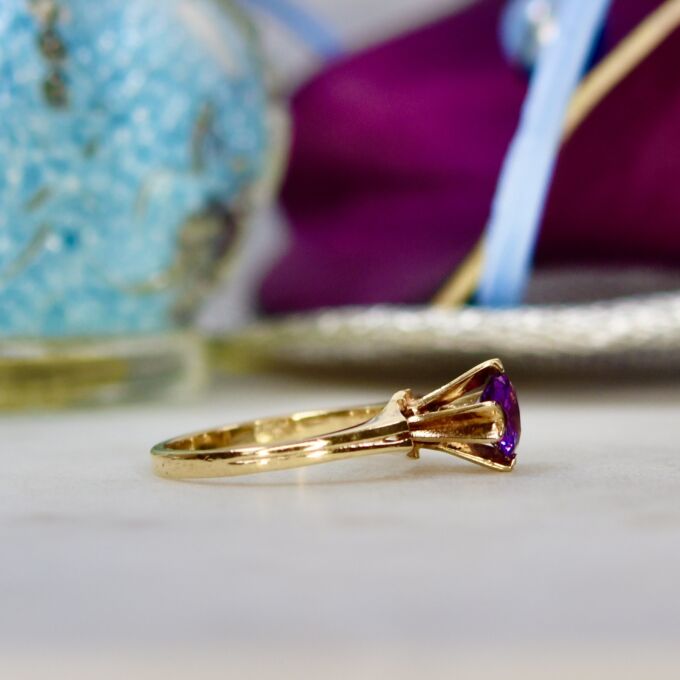 Synthetic Purple Sapphire Ring in 9ct gold.
