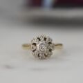 Pretty Geometric Design Diamond Ring in 18ct Gold
