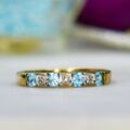 Topaz and Diamond Stacking Band in 9ct Gold.