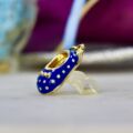 Blue Enamel Baby Shoe in 9ct Gold