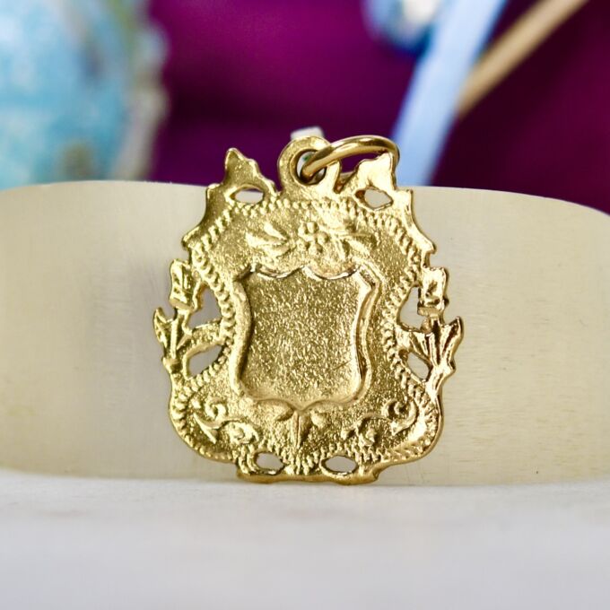 Ornate Shield Medallion in 9ct Gold.