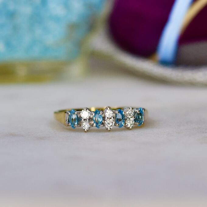 Marquise or Navette Topaz Ring in 9ct Gold.