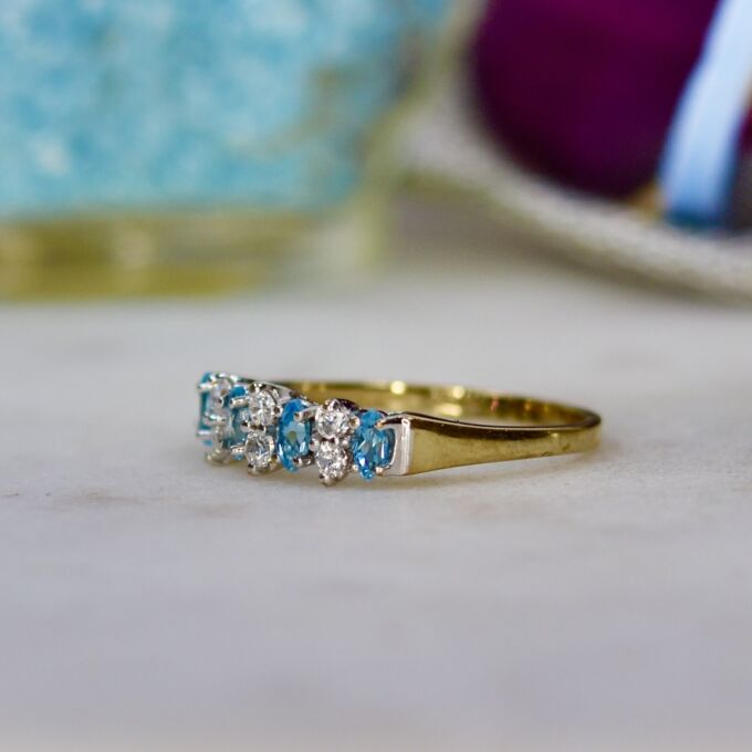 Marquise or Navette Topaz Ring in 9ct Gold.