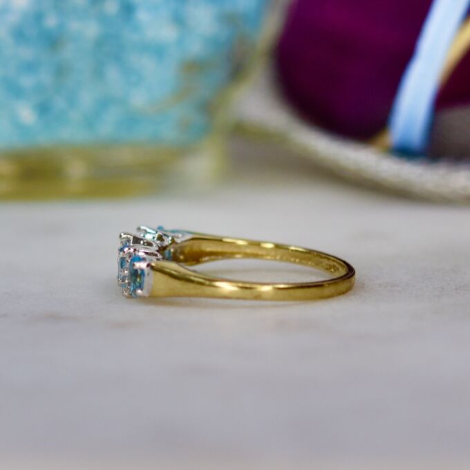 Marquise or Navette Topaz Ring in 9ct Gold.