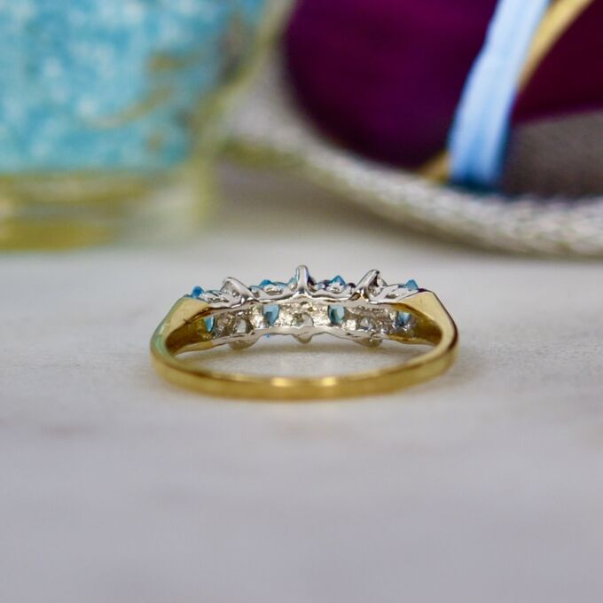 Marquise or Navette Topaz Ring in 9ct Gold.