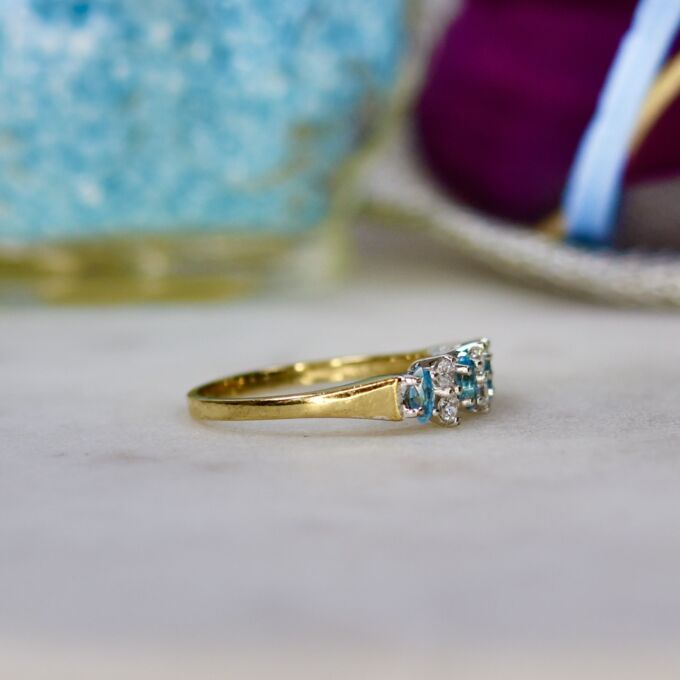 Marquise or Navette Topaz Ring in 9ct Gold.