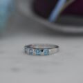 Five Stone Topaz Stacking Band in 9ct White Gold.