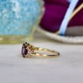 Three Stone Violet Spinel Ring in 9ct Gold