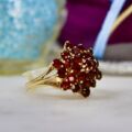 Huge Statement Garnet Cluster ring in 9ct Gold.
