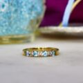 Topaz and Diamond Stacking Band in 9ct Gold.