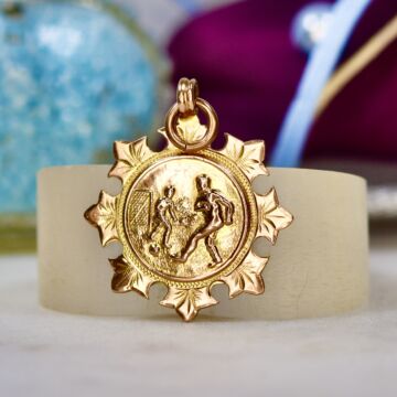 Ornate Football Medallion in 9ct Rose Gold.