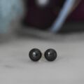 Black Pearl Stud Earrings in 9ct Gold.