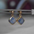 Blue Moonstone Earrings in 9ct Gold.