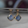 Blue Moonstone Earrings in 9ct Gold.
