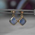 Blue Moonstone Earrings in 9ct Gold.