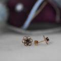 Flower Design Stud Earrings in 9ct Gold.