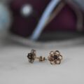 Flower Design Stud Earrings in 9ct Gold.