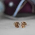 Flower Design Stud Earrings in 9ct Gold.