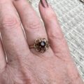 Fancy Set Garnet Solitaire Ring in 9ct Gold.