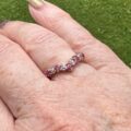 Pink Ruby Wishbone Ring in 9ct Gold.