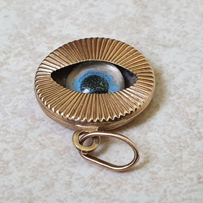 Evil Eye Charm Pendant in 9ct Gold