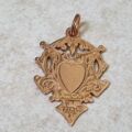 Antique Double Sided Shield & Heart medallion in 9ct Rose Gold