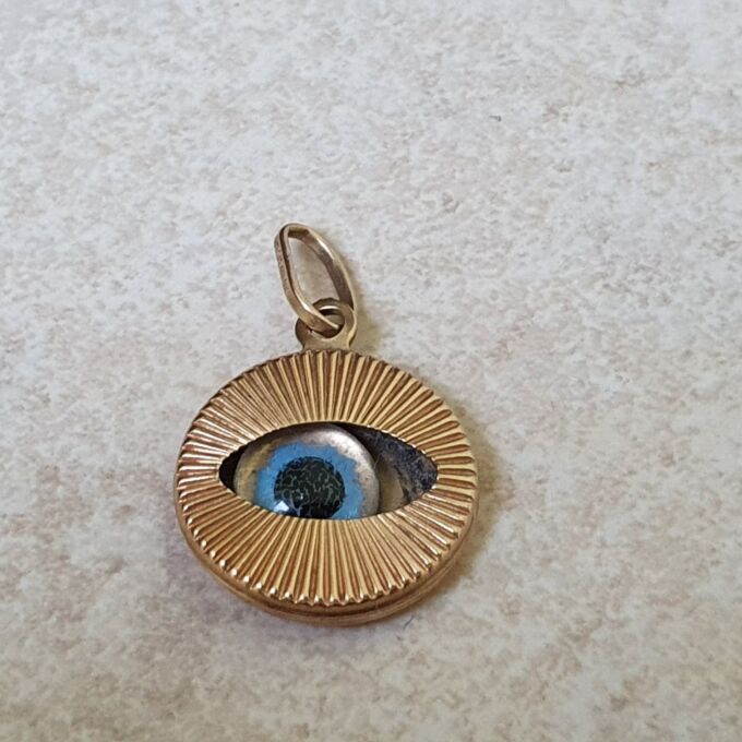 Evil Eye Charm Pendant in 9ct Gold